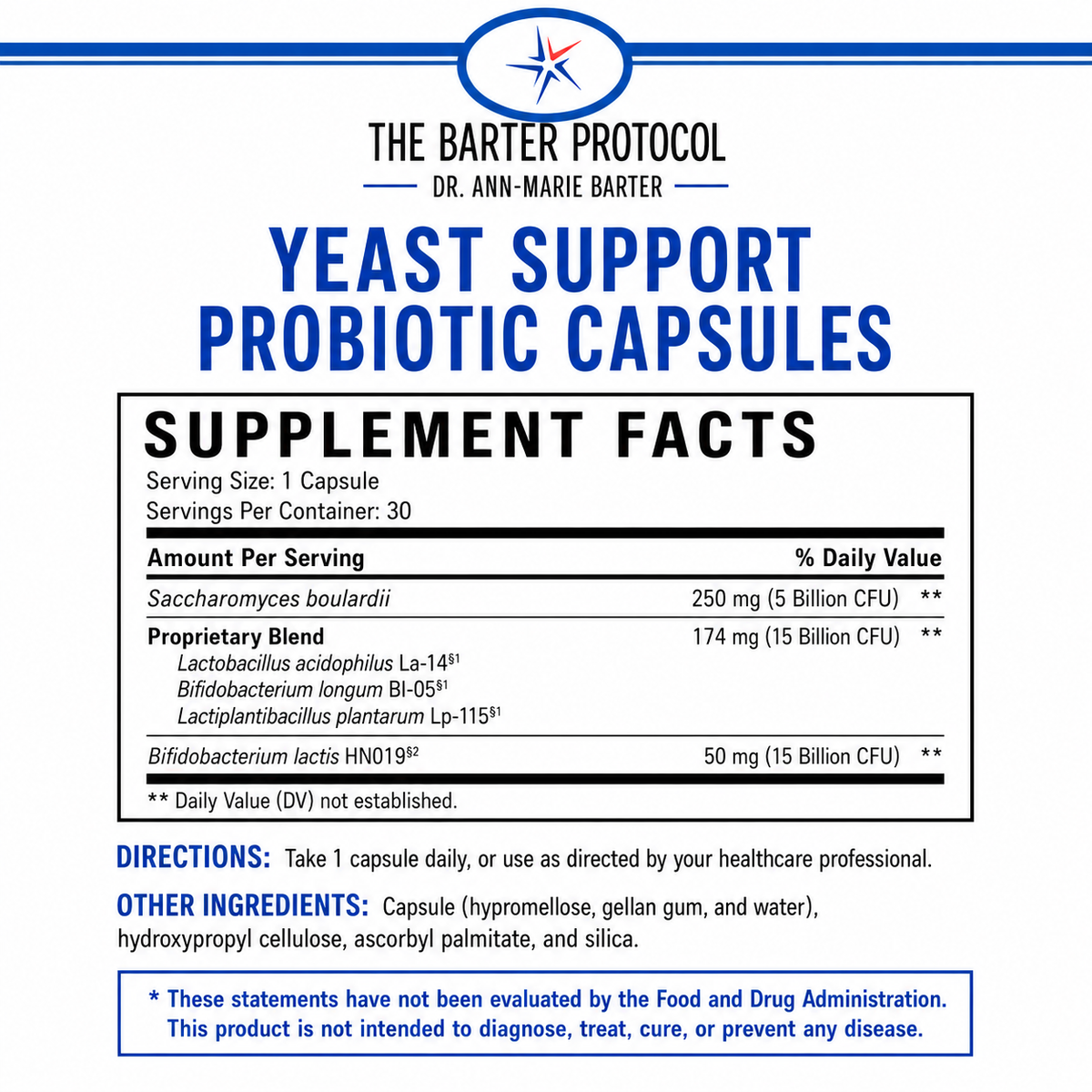 Yeast Support Probiotic Capsules