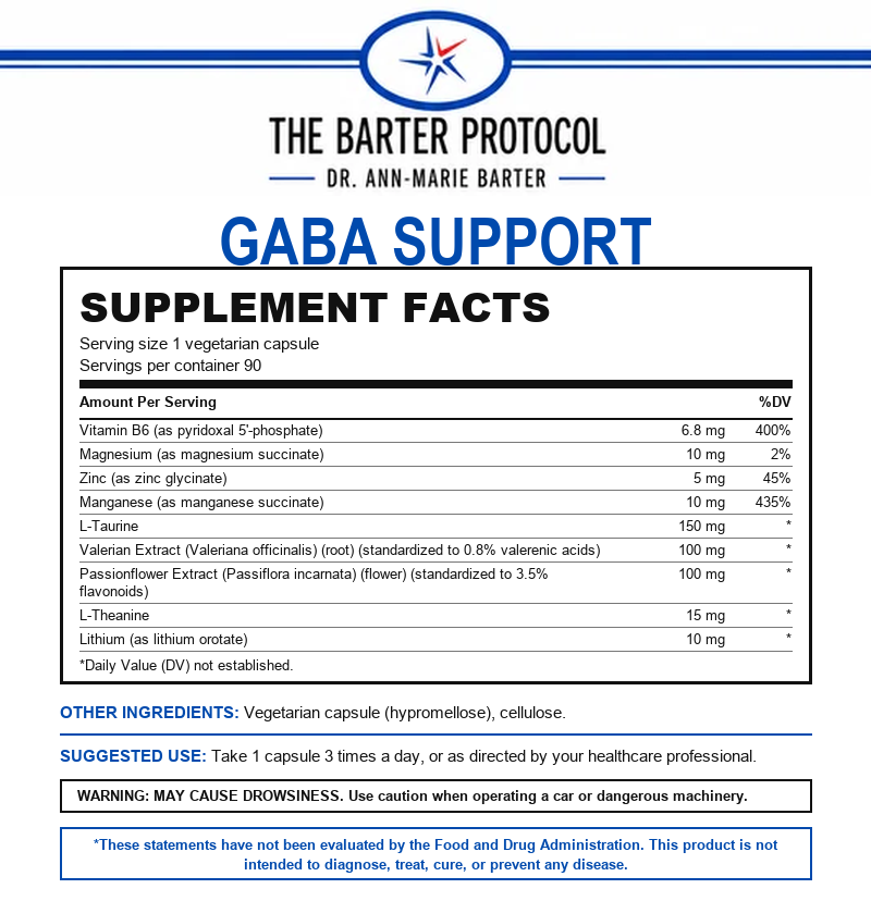 GABA Support – Magnesium, L-Taurine, Valerian, Passion Flower, B6 & Zinc